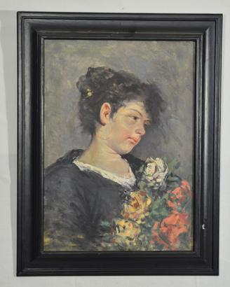 Antico dipinto olio su tela – Quadro ritratto '800