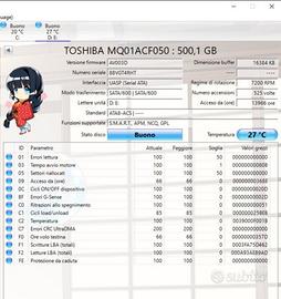 Hard Disk 2,5 Toshiba 500Gb