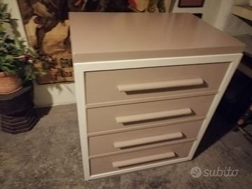 Cassettiera beige/porpora e bianca 🤩