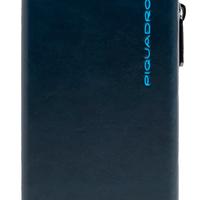 Piquadro portacarte in pelle e alluminio