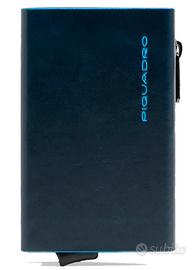 Piquadro portacarte in pelle e alluminio