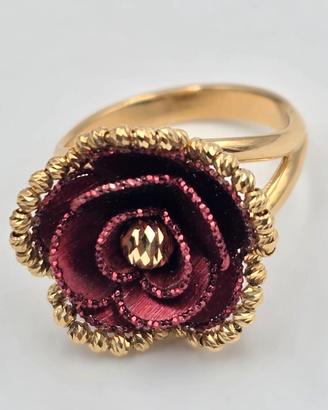 ANELLO ORO LAVORAZIONE ROSA