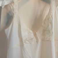 Camicia da notte panna in crepe