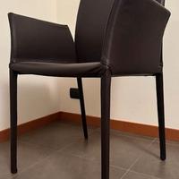 Sedie Zanotta con braccioli in pelle