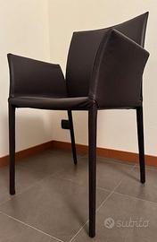 Sedie Zanotta con braccioli in pelle