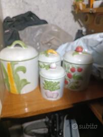 set 4 barattoli ceramica 