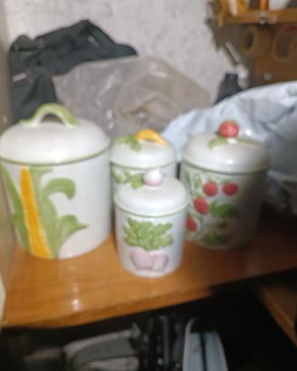 set 4 barattoli ceramica 