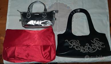 BORSETTA NERA -LONDON GLAM -POCHETTE ZIPPO VINTAGE