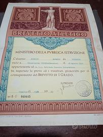 brevetto atletico 1953 ministero dell'istruzione