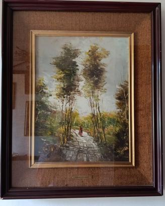 Quadro vintage "paesaggio campestre" 