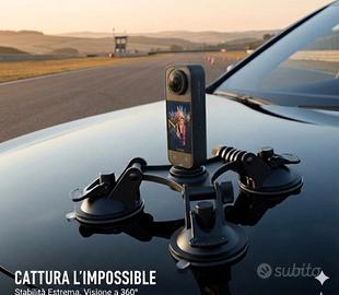 triplo supporto con ventosa per insta360 x5 x4 x3 