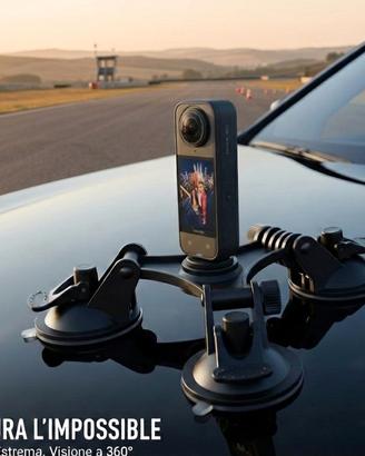 triplo supporto con ventosa per insta360 x5 x4 x3 