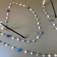 Catenella occhiali oro blu 2in1 collana