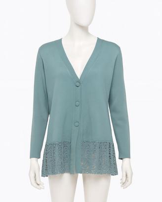Cardigan curvy taglia 54 in elegante verde ottanio