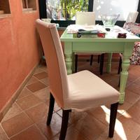 Sedie set di 6 stoffa sfoderabile gambe in legno