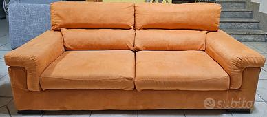 Divano poltronesofà 3 Posti Sfoderabile Arancio