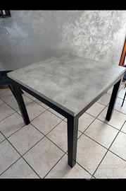 Tavolo 90x90 apribile ferro battuto legno