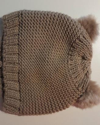 Cappellino lana a maglia Zara con ponpon