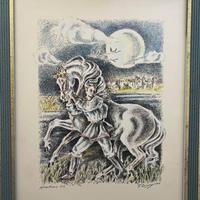 Quadro sardo cavallo e costume  sardo