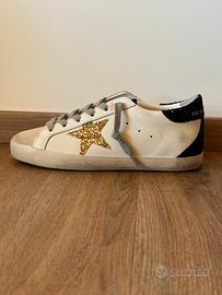 GOLDEN GOOSE SUPER STAR GLITTER ORO tg38 e SCATOLA