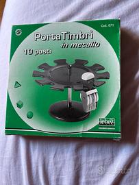 Porta timbri in metallo 10 posti.