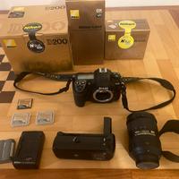 Nikon D200 MB-D200 batteria obiettivo