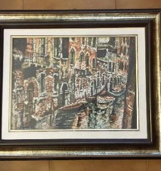 Olio su tela "scorcio canale Venezia"