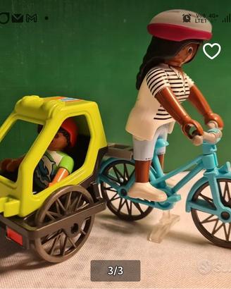 personaggi mamma bici bambino playmobil 