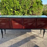 Credenza anni 50 armadietto vintage mogano ottone