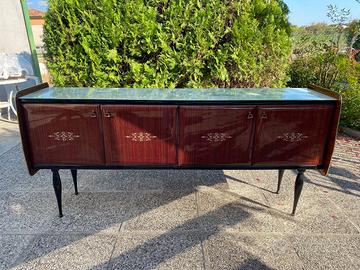 Credenza anni 50 armadietto vintage mogano ottone
