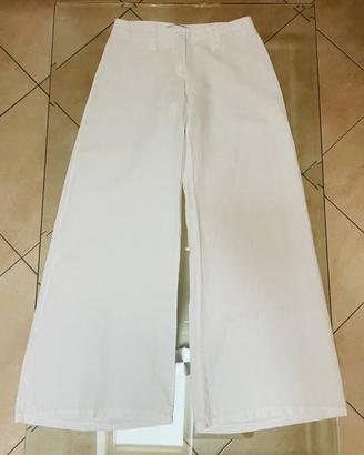 Pantalone palazzo bianco in lino