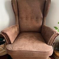 Poltrona IKEA STRANDMON vintage simil cuoio