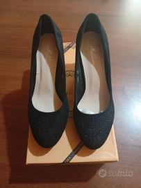 Scarpe Mellisa Nere n.36 Decollete Tacco 7cm Stras