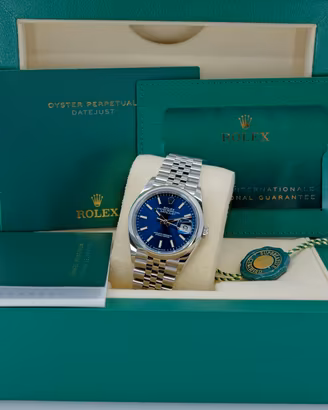 ROLEX DATEJUST 126200 BLU 36MM 06/26 NUOVO FULL