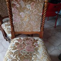 6 sedie antiche  imbottite in legno 