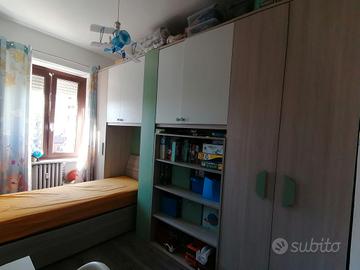 Cameretta a ponte completa con letto e rete 371 cm