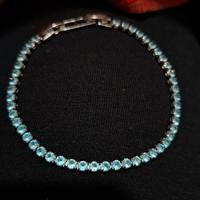 Bracciale Tennis celeste in metallo