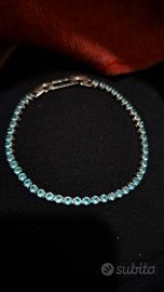 Bracciale Tennis celeste in metallo