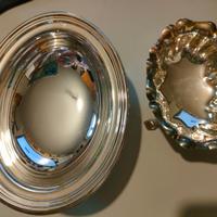 ciotola ovale in metallo argentato - due