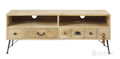 Mobile TV Iroquois in legno massello di mango