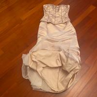 Vestito senza spalle beige Pierre Cardin mis 42