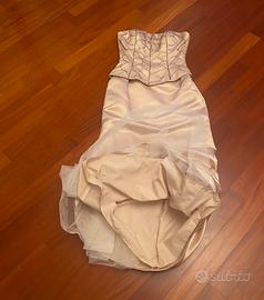 Vestito senza spalle beige Pierre Cardin mis 42