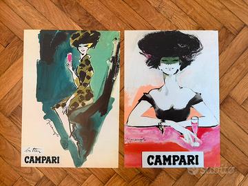 Set 2 poster campari donne riproduzione