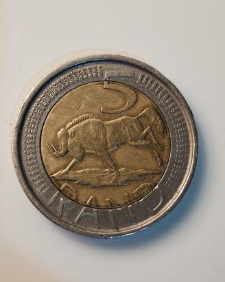 Moneta 5 Rand Sudafrica anno 2004
