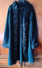 Cardigan Blanc Noir Donna Lungo Nero S