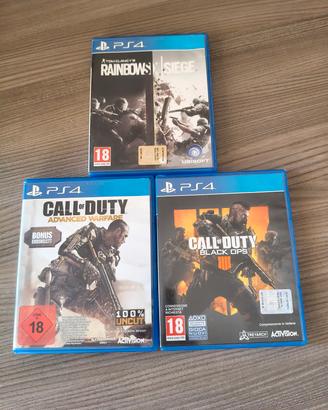 Tre giochi per PS4 (Call of Duty e Rainbow Six)