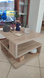 Tavolino da soggiorno in legno, 3 ripiani 60*60*44
