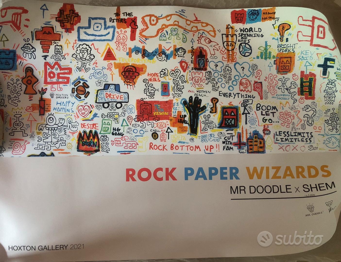 Mr Doodle ShemシルクスクリーンRock Paper Wizards美術品/アンティーク