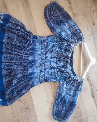Vestito in seta blu