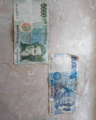 banconote 5000 e 10000 lire